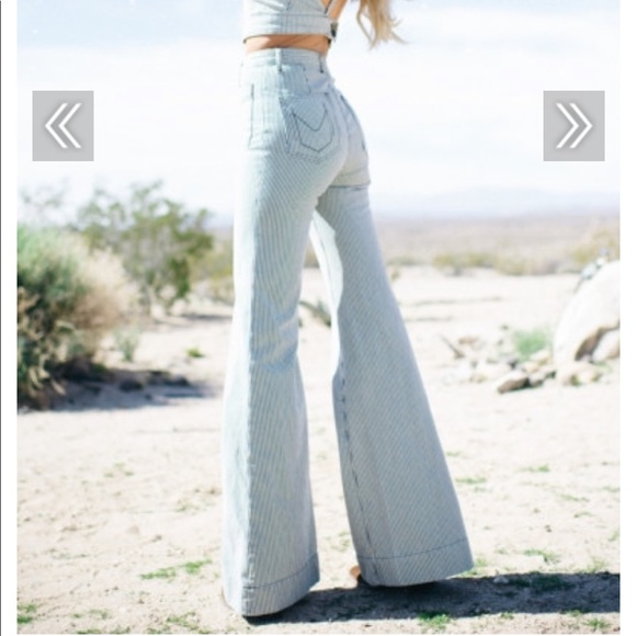 Show Me Your MuMu Denim - Show Me Your Mumu | Farrah Trouser Flare Stripe